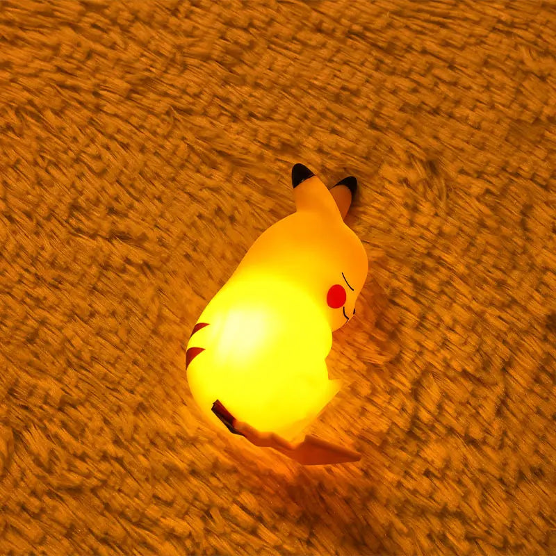 Luz de Noite Pikachu Pokémon Brilhante - Brinquedo Infantil, Lâmpada de Cabeceira Adorável do Pikachu